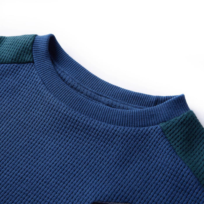 Bluzon pentru copii striat, bleumarin, 128 WALTI