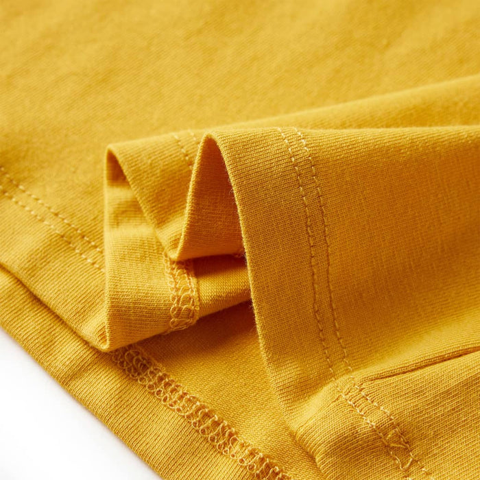 Tricou pentru copii cu mâneci lungi ocru închis 140 - WALTI WALTI