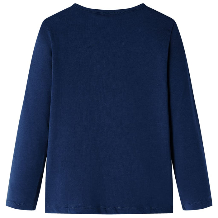 Tricou de copii cu mâneci lungi, bleumarin, 104 WALTI