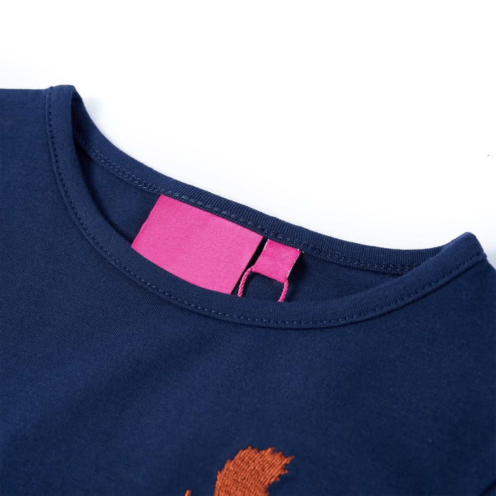 Tricou de copii cu mâneci lungi, bleumarin, 116 - WALTI WALTI