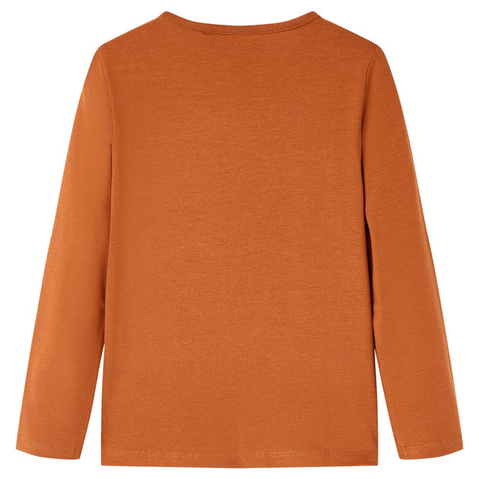 Tricou pentru copii cu mâneci lungi, coniac, 128 WALTI