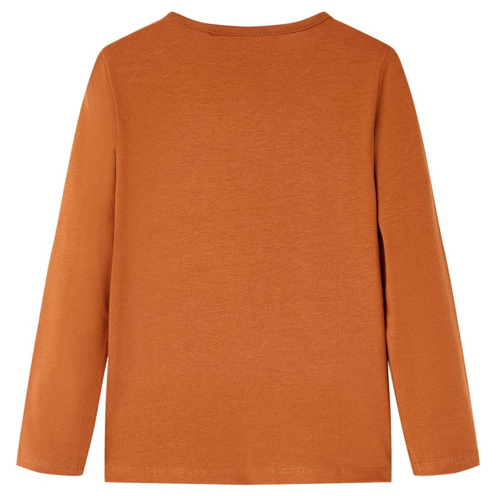 Tricou pentru copii cu mâneci lungi, coniac, 140 - WALTI WALTI