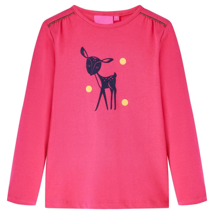 Tricou pentru copii cu mâneci lungi, roz aprins, 104 WALTI