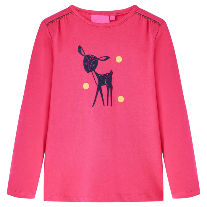 Tricou pentru copii cu mâneci lungi, roz aprins, 116 - WALTI WALTI