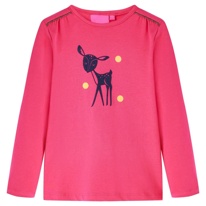 Tricou pentru copii cu mâneci lungi, roz aprins, 140 WALTI