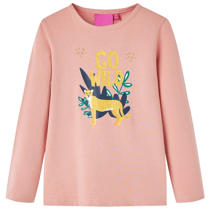 Tricou pentru copii cu mâneci lungi roz deschis 104 WALTI