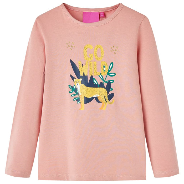 Tricou pentru copii cu mâneci lungi roz deschis 128 - WALTI WALTI