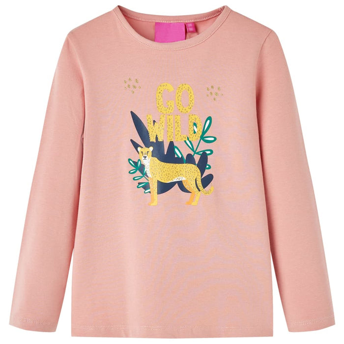 Tricou pentru copii cu mâneci lungi roz deschis 140 WALTI