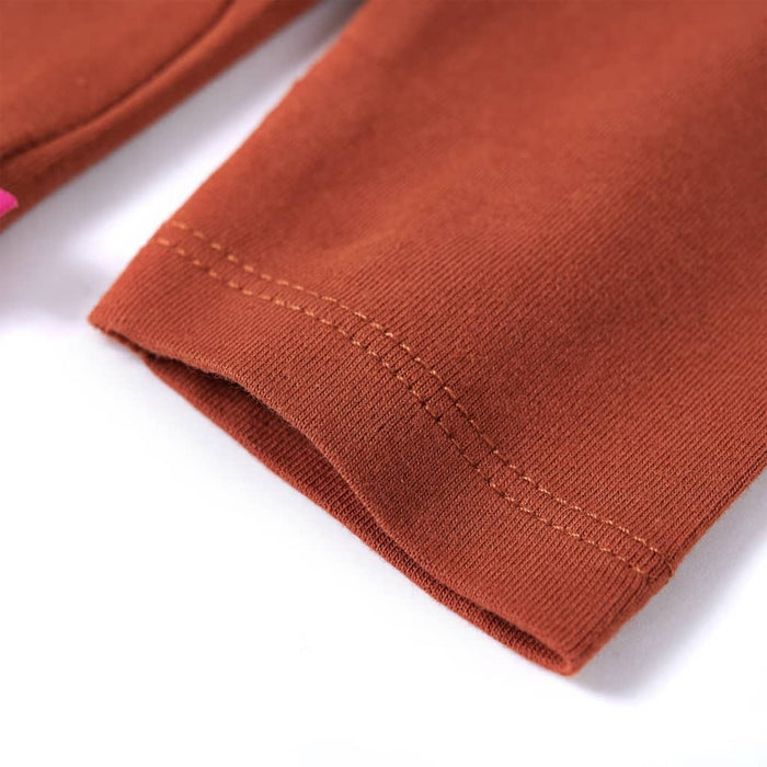 Tricou pentru copii cu mâneci lungi, coniac, 104 WALTI