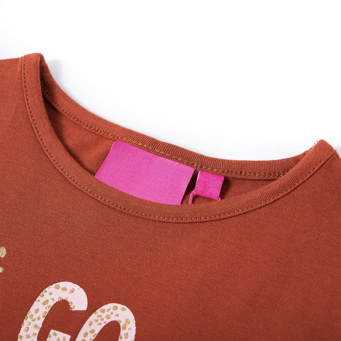 Tricou pentru copii cu mâneci lungi, coniac, 116 WALTI