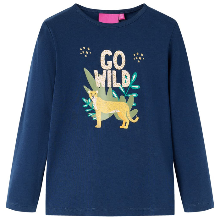 Tricou pentru copii cu mâneci lungi, bleumarin, 116 WALTI