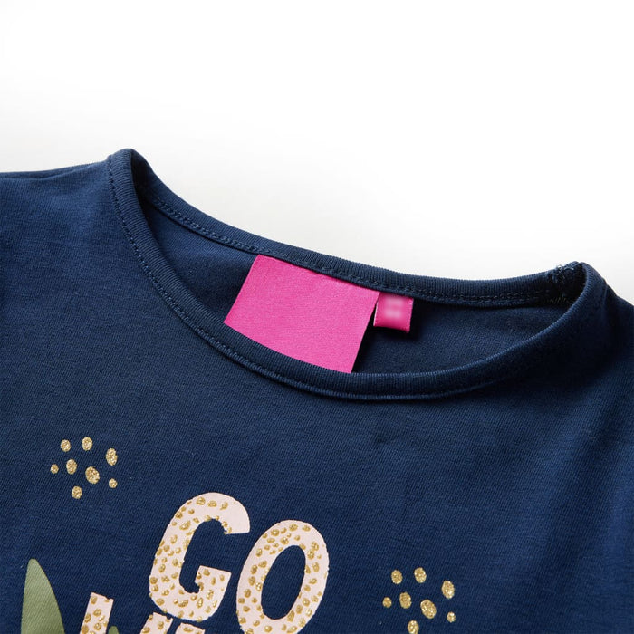Tricou pentru copii cu mâneci lungi, bleumarin, 116 WALTI