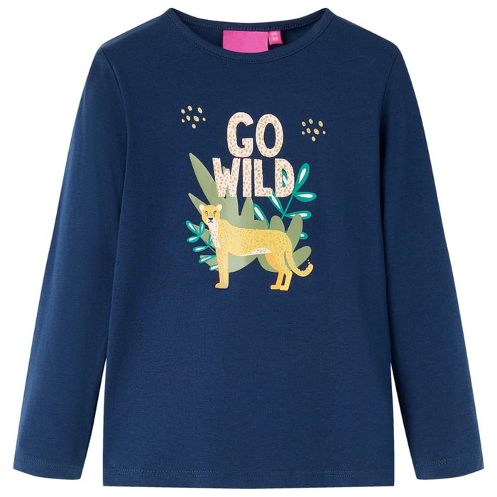 Tricou pentru copii cu mâneci lungi, bleumarin, 140 WALTI