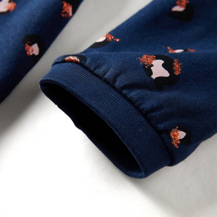 Rochie pentru copii cu mâneci lungi, bleumarin, 104 - WALTI WALTI