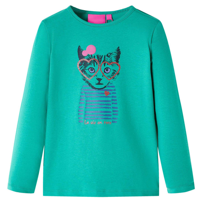 Tricou de copii cu mâneci lungi, verde aprins, 140 WALTI