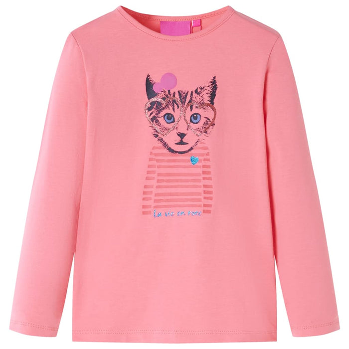 Tricou cu mâneci lungi pentru copii, roz, 128 WALTI