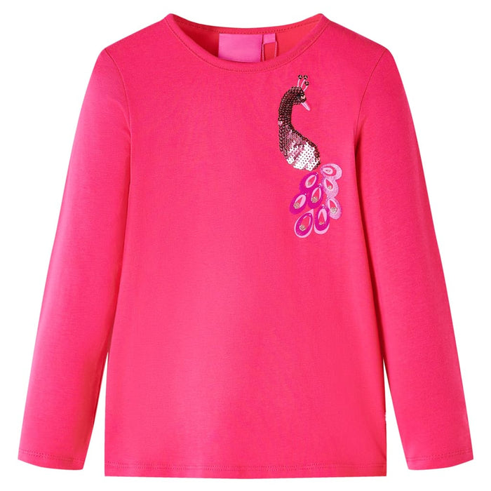 Tricou pentru copii cu mâneci lungi, roz aprins, 128 - WALTI WALTI