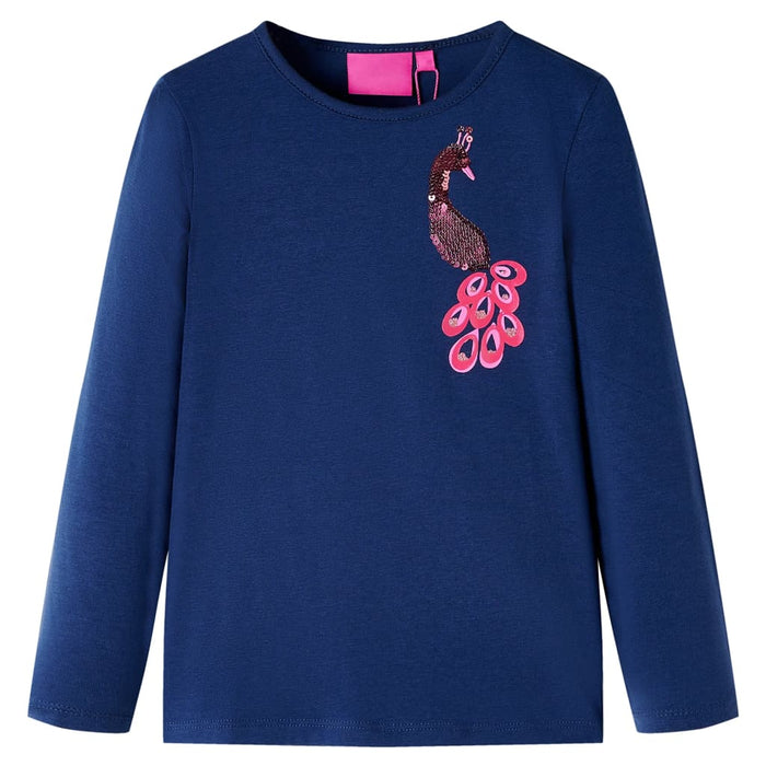 Tricou pentru copii cu mâneci lungi, bleumarin, 104 - WALTI WALTI