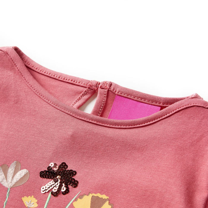 Tricou pentru copii cu mâneci lungi, roz antichizat, 104 - WALTI WALTI