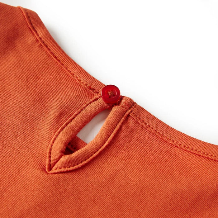 Tricou pentru copii cu mâneci lungi, portocaliu ars, 140 WALTI