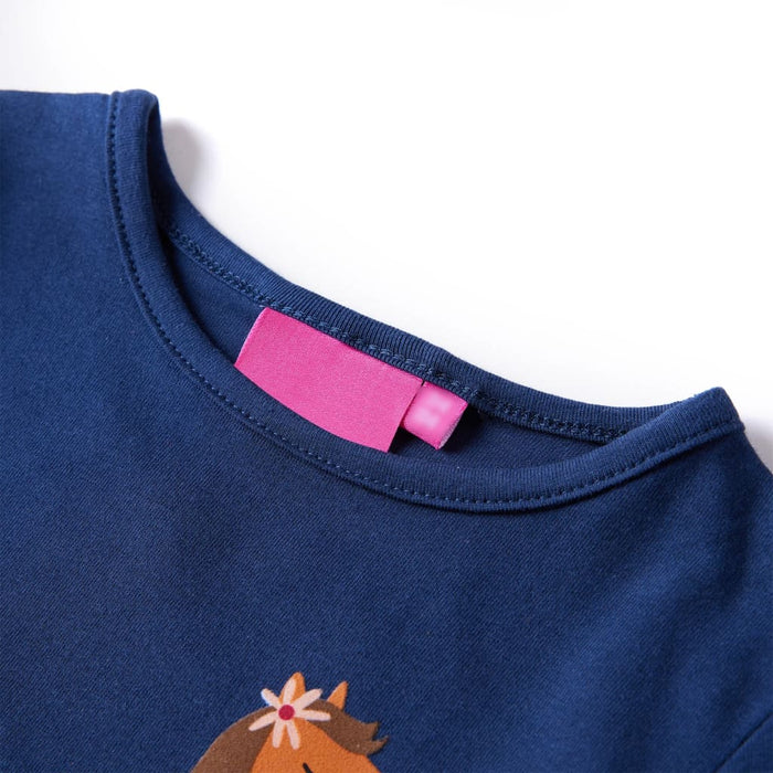 Tricou pentru copii cu mâneci lungi, bleumarin, 128 WALTI