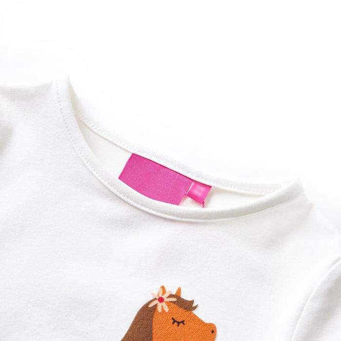 Tricou pentru copii cu mâneci lungi, ecru, 104 - WALTI WALTI