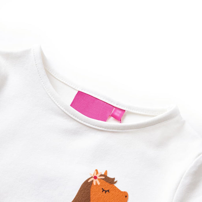 Tricou pentru copii cu mâneci lungi, ecru, 128 - WALTI WALTI