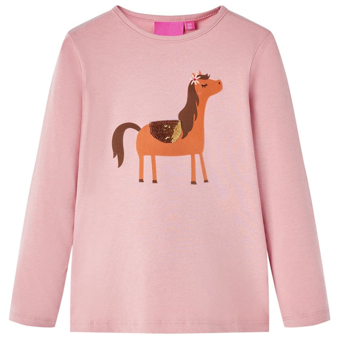 Tricou pentru copii cu mâneci lungi, roz deschis, 92 WALTI