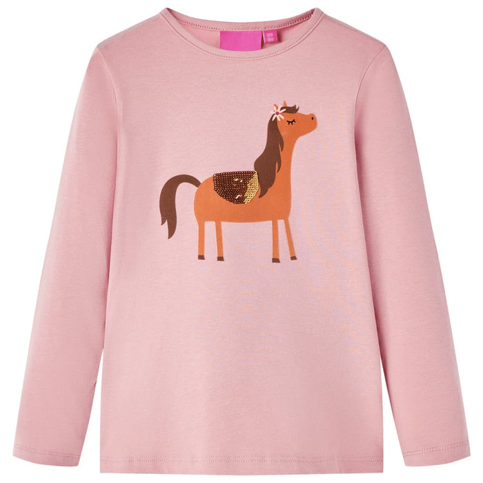 Tricou pentru copii cu mâneci lungi, roz deschis, 116 WALTI