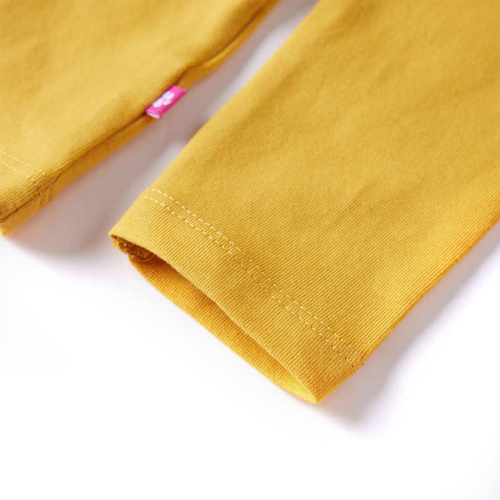 Tricou pentru copii cu mâneci lungi, ocru închis, 140 WALTI