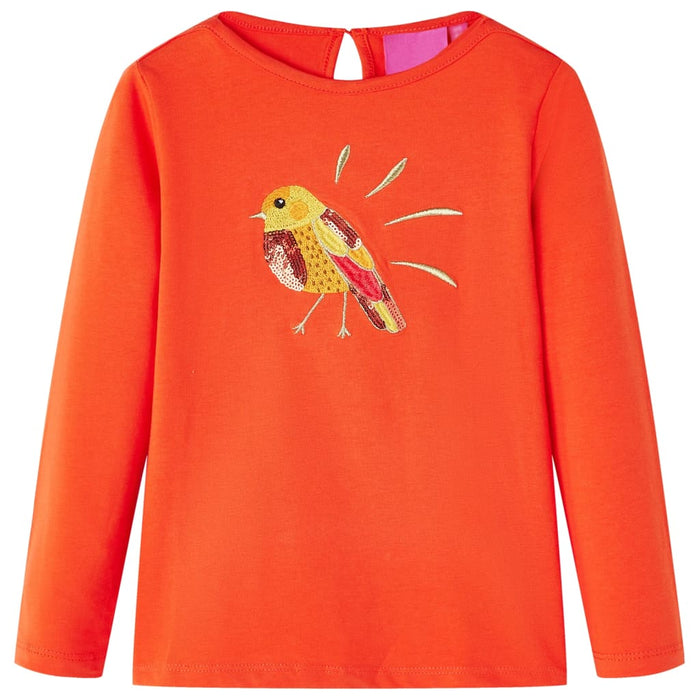 Tricou de copii cu mâneci lungi, portocaliu închis, 104 WALTI
