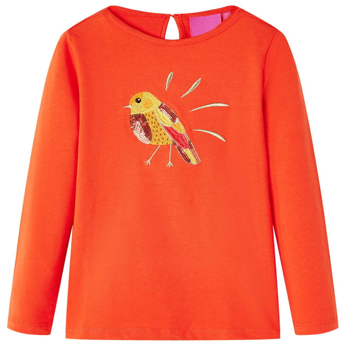 Tricou de copii cu mâneci lungi, portocaliu închis, 116 - WALTI WALTI