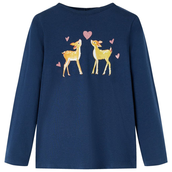 Tricou de copii cu mâneci lungi, bleumarin, 116 - WALTI WALTI