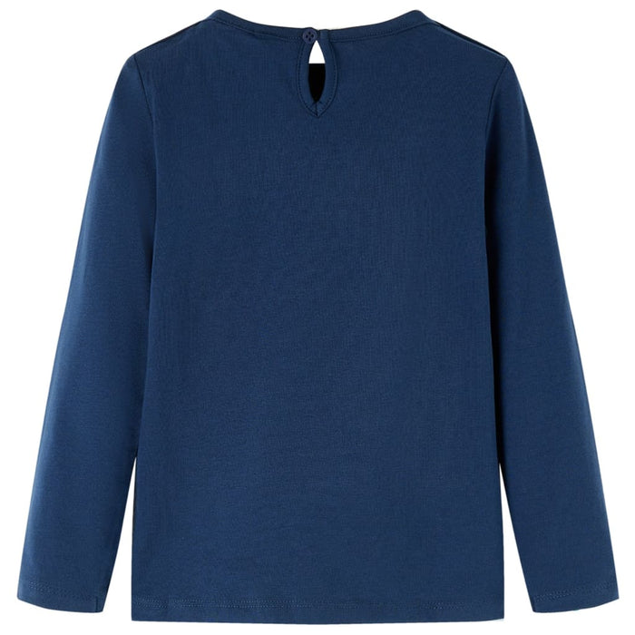 Tricou de copii cu mâneci lungi, bleumarin, 128 WALTI