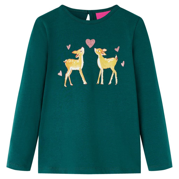 Tricou de copii cu mâneci lungi verde închis 92 WALTI