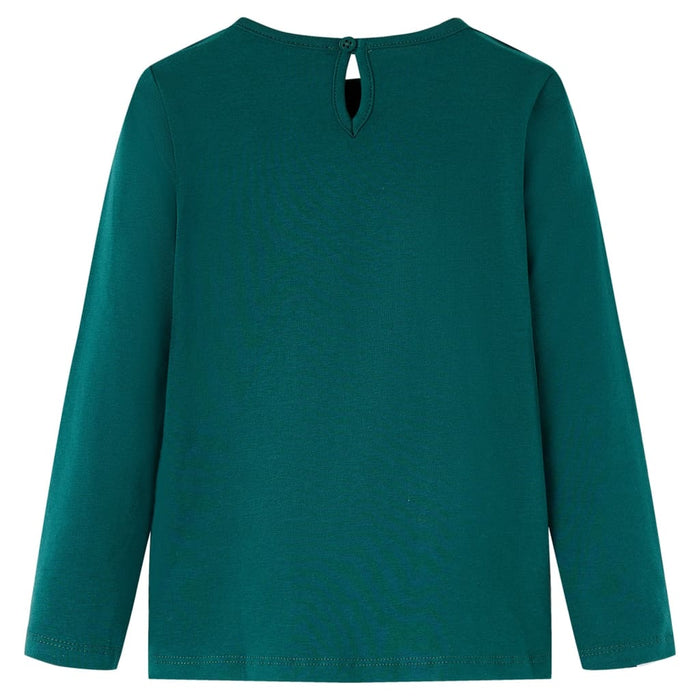 Tricou de copii cu mâneci lungi verde închis 104 - WALTI WALTI