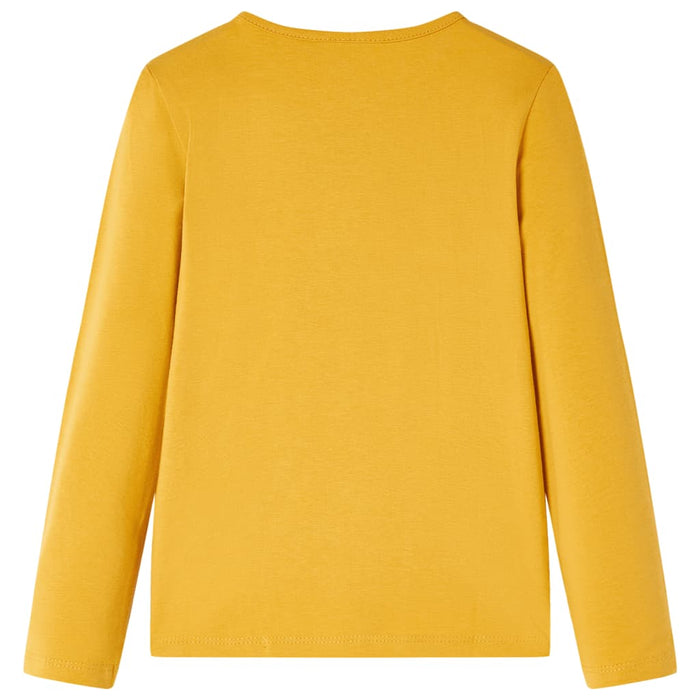 Tricou pentru copii cu mâneci lungi, ocru închis, 116 - WALTI WALTI