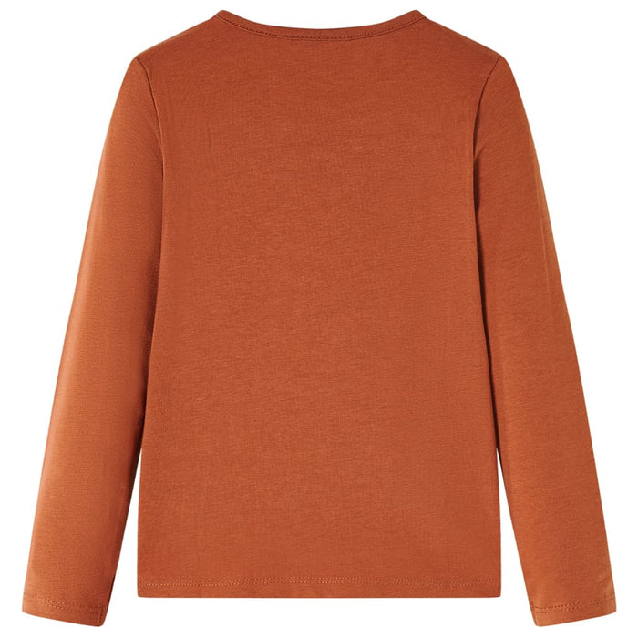 Tricou pentru copii cu mâneci lungi, coniac, 104 - WALTI WALTI