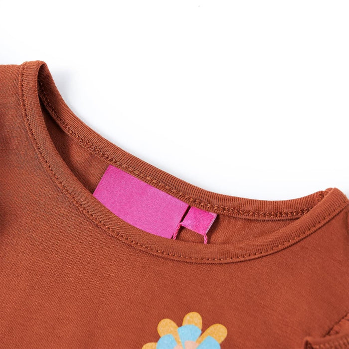 Tricou pentru copii cu mâneci lungi, coniac, 104 - WALTI WALTI
