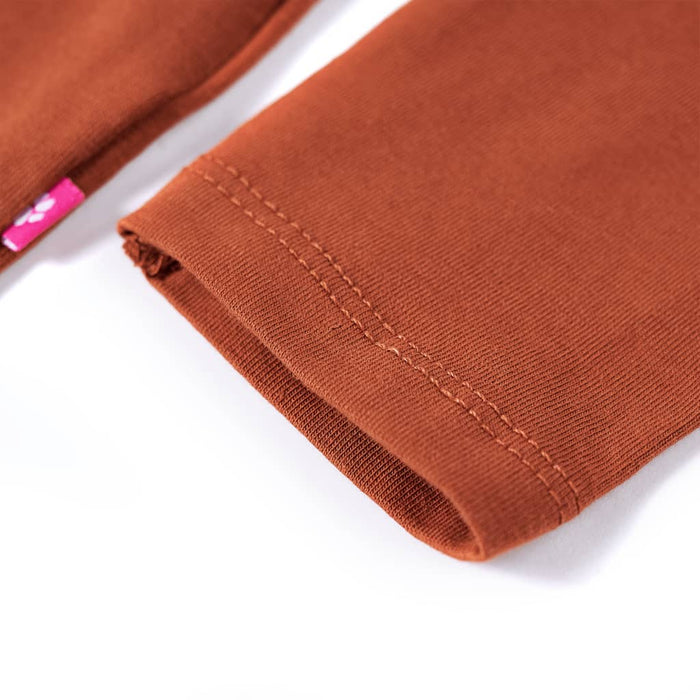Tricou pentru copii cu mâneci lungi, coniac, 104 - WALTI WALTI