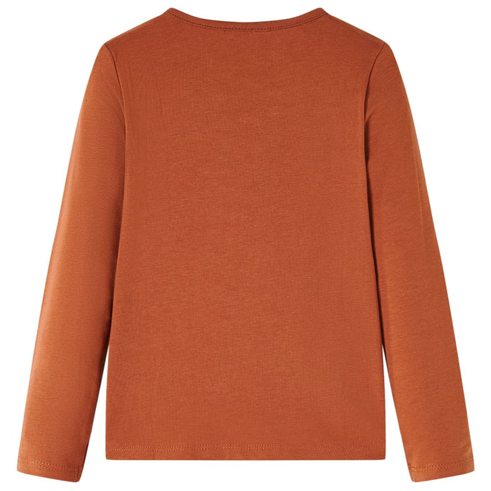 Tricou pentru copii cu mâneci lungi, coniac, 116 - WALTI WALTI