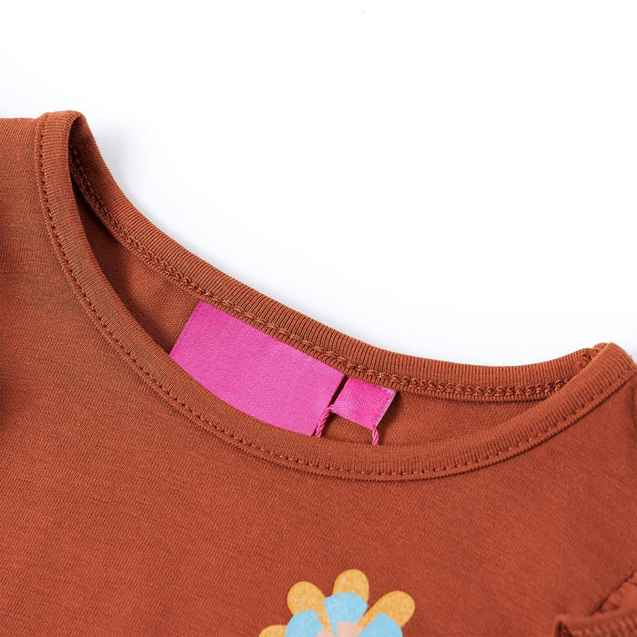 Tricou pentru copii cu mâneci lungi, coniac, 116 - WALTI WALTI