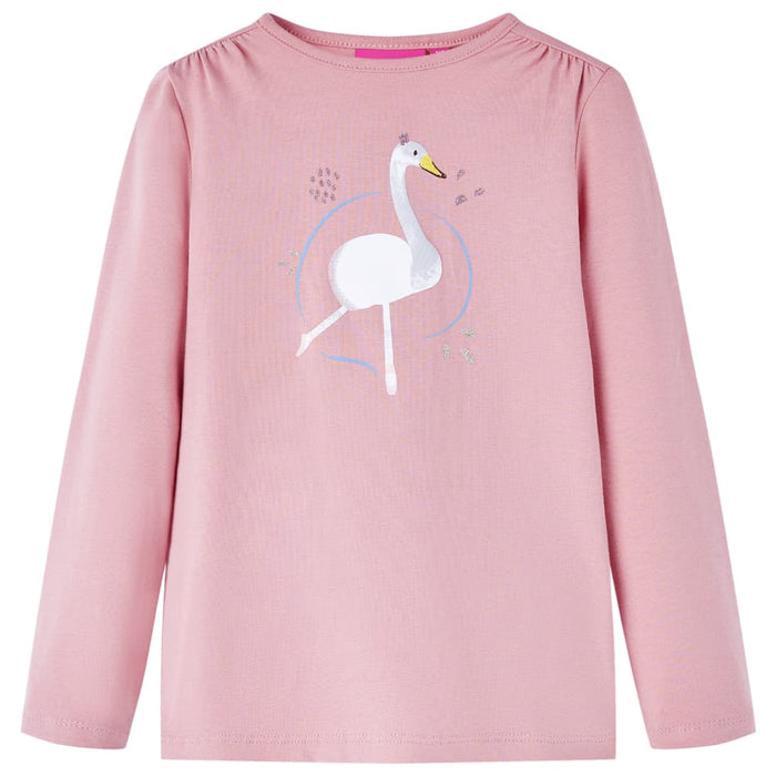 Tricou pentru copii cu mâneci lungi, roz deschis, 116 - WALTI WALTI