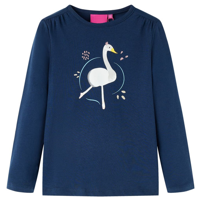 Tricou pentru copii cu mâneci lungi, bleumarin, 116 WALTI