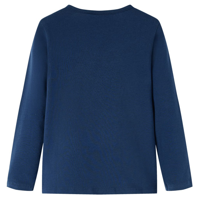 Tricou pentru copii cu mâneci lungi, bleumarin, 128 WALTI