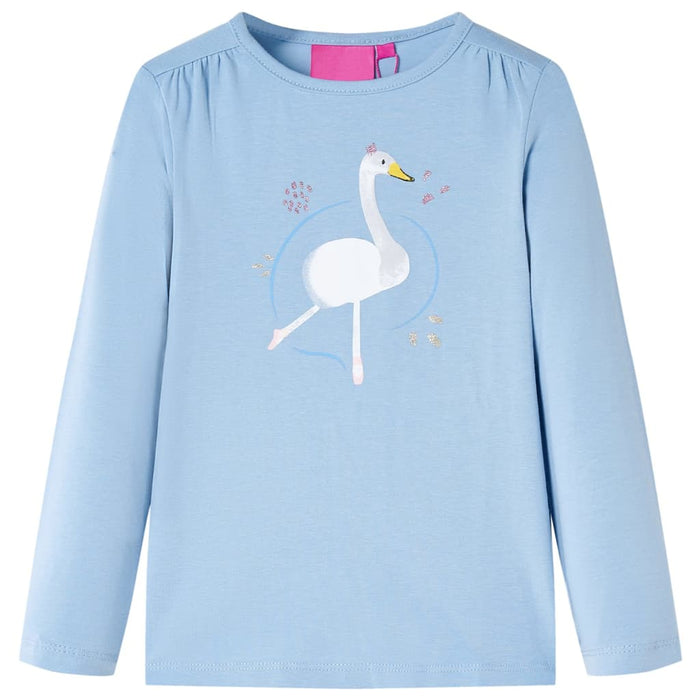 Tricou copii cu mâneci lungi, albastru deschis, 104 - WALTI WALTI