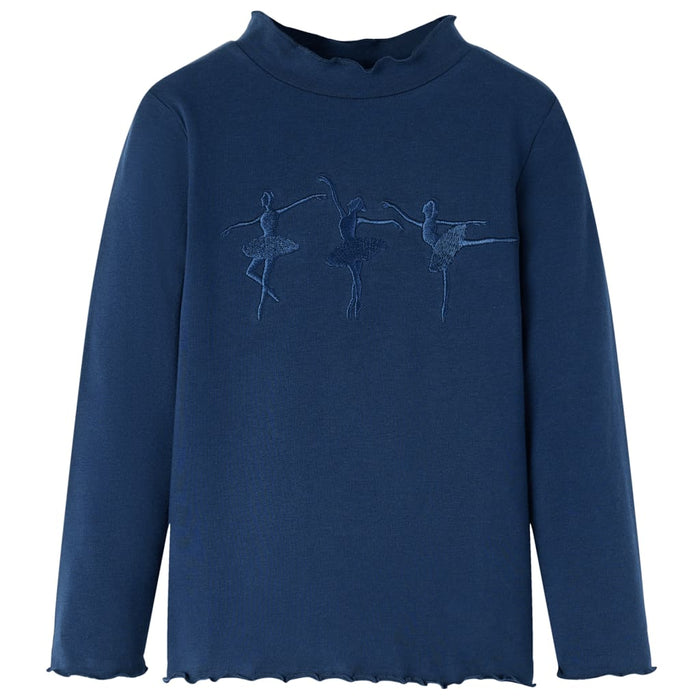 Tricou pentru copii cu mâneci lungi, bleumarin, 128 WALTI