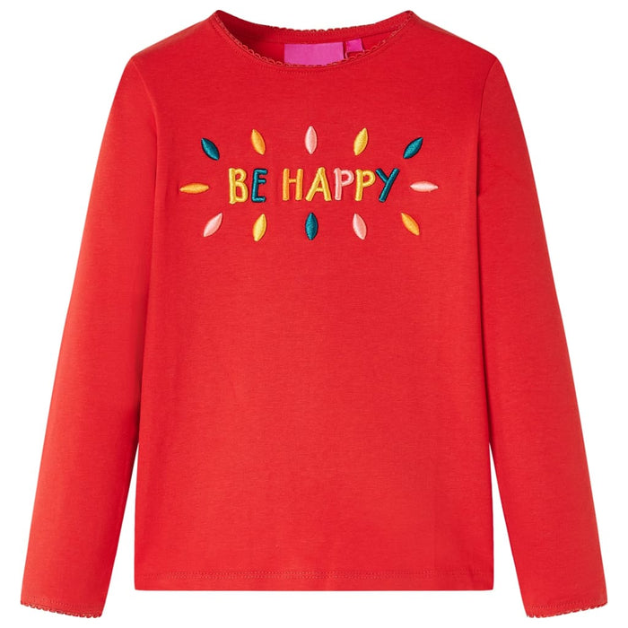 Tricou pentru copii cu mâneci lungi, roșu, 128 WALTI