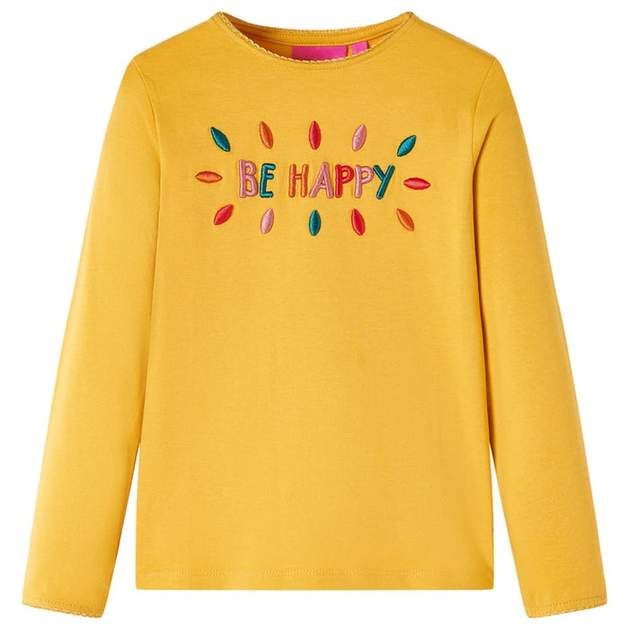 Tricou de copii cu mâneci lungi, ocru închis, 92 WALTI