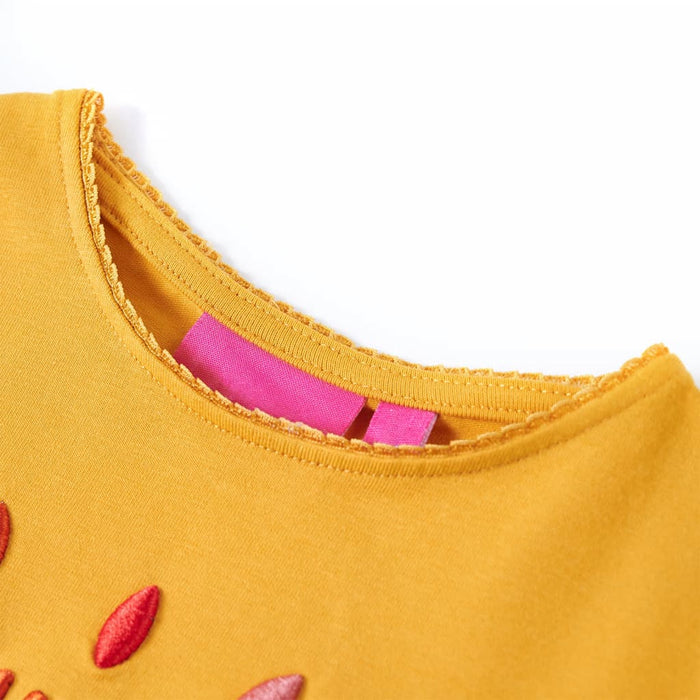 Tricou de copii cu mâneci lungi, ocru închis, 104 WALTI